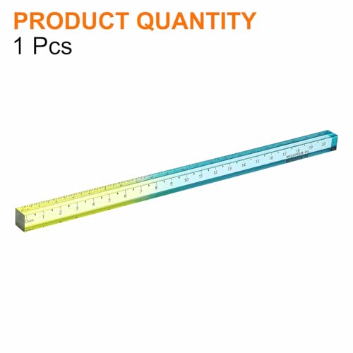 HARFINGTON Acrylic Clear Straight Rulers 20cm Metric,Blue Yellow - color: Blue Yellow, size: 20cm