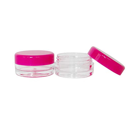 20pcs 3ml Small Jars, Mini Cosmetic Sample Empty Plastic Container - color: 20x 3ml Rose Red