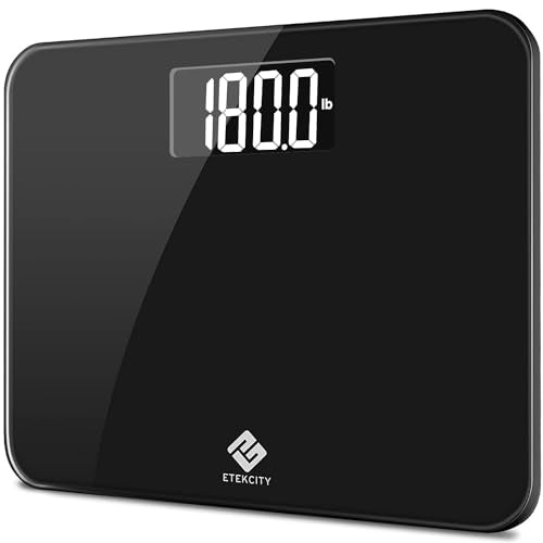 Etekcity Digital Body Weight Bathroom Scale, 440 lb Extra Wide Platform - color: Black, size: 13.8 x 11.8 inches