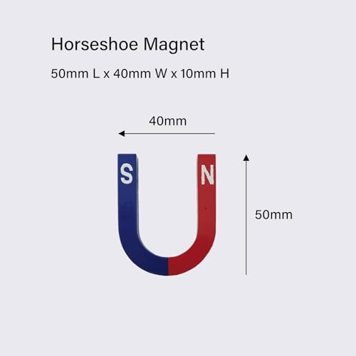 Physics Science Alnico5 Magnet Kit for Experiment, Educational Horseshoe & Bar Magnets Set with North and South Identified Used by Teachers, Showing the Magnetic Field Distribution(3 Pack)