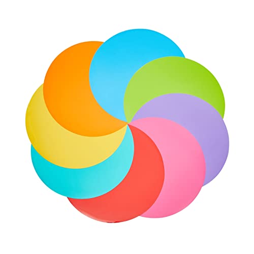 Juvale 24 Pack 11-inch Dry Erase Spots and Sticker Dots for Classroom Tables - Peel and Stick Circles for Teacher Supplies and School Essential Supplies (8 Colors)