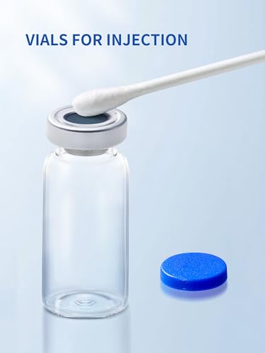 10ml Glass Vials for Injections, Self-Healing Injection Port, Empty Vials for Injections with Sealed Cap (10 Pack) - size: 10ml