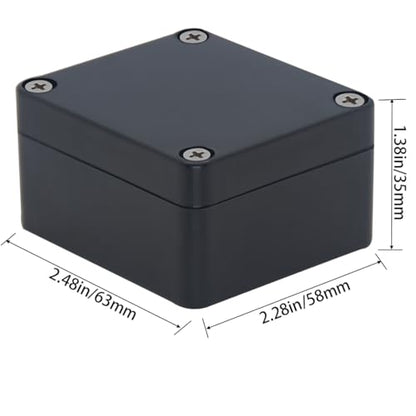 Project Box IP65 Waterproof Junction Box ABS Plastic Electrical Boxes DIY Electronic Project Case Power Enclosure 2.5”x2.3”x1.3” - color: Black, size: 2.5”x2.3”x1.3”