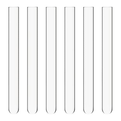 XCD Borosilicate Glass Test Tubes, 20 mm O.D. x 200 mm Length, Cylindrical Bottom and Flared Top Lip for Lab Heating and Reactions, 20-Pack - size: 20x200 mm