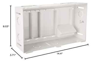 Leviton 9.01" Compact Structured Media Enclosure with Cover, White, 47605-MDU