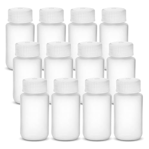 United Scientific™ Sample Bottles with Lids, Polypropylene, 60ml, 12-Pack - size: 2 oz (Pack of 12)