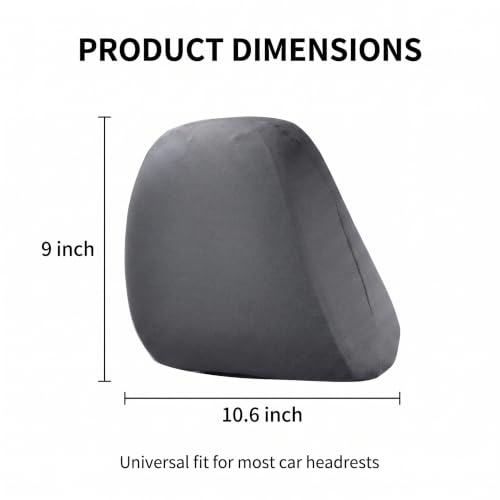 2 PCS Car Seat Headrest Covers, 9" x 10.6" Highly Elastic Knitted Car Headrest Protector, Breathable Dustproof Washable Auto Head Rest Sleeve, Universal for Vehicles SUV Truck (Gray) - color: Gray