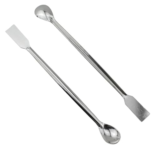10PCS 2 in 1 Stainless Steel Laboratory Spoon 7.6 Inch Silver Sampling Scoop Bartending Utensils Suitable for Bars Schools Homes Laboratories Gatherings