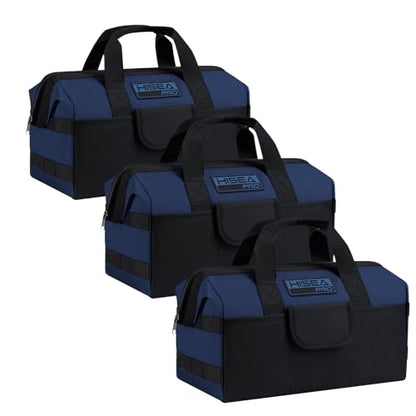 HISEA 3 Pack Heavy Duty Tool Bag, 16-Inch Waterproof Tools Organizer Tote - color: Navy, size: 16 Inch