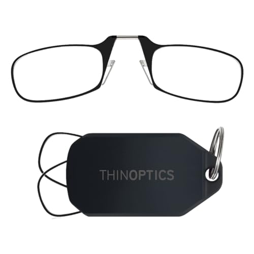 Always With You by ThinOptics Classic Keychain Reading Glasses - color: Black Case / Black Frames