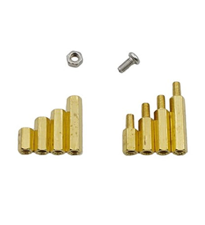 200PCS M3 Brass Male-Female Hex Standoffs Kit w/ 304 SS Screws & Nuts - size: M3