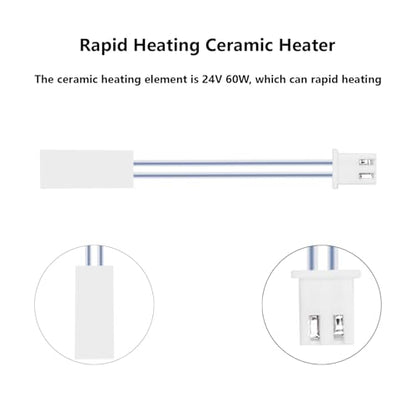 2 Pack Ceramic Heater Thermistor for Elegoo Centauri Carbon, 24V 60W Heater Cartridge High Temperature Thermistor Hot End Replacemnt Kits for Centauri Carbon/Centauri 3D Printer - style: 2PCS Ceramic Heater Thermistor