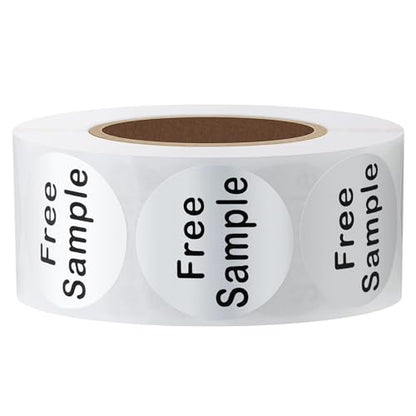 Hybsk Free Sample Stickers 1 Inch Round Retail Store Sale Displays Adhesive Labels for Inventory Control Total 500 Per Roll (Silver) - color: Silver