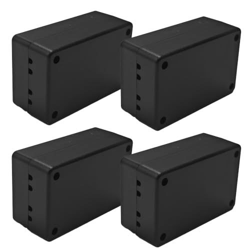 4PCS ABS Plastic Electrical Junction Box with Cover Black Waterproof Project Case for Wire Connection Electronic DIY Enclosure (80x50x35mm) - size: 80x50x35mm