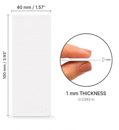 (Pack of 10) 1/32" (1 mm) Plastic Flat Washers Glazing Blocks 1.57 x 3.93 (40 x 100 mm) Framer Spacers Door and Window Packers (White) - size: 1/32" (1 mm, White)