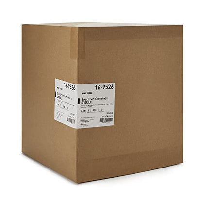 McKesson 16-9526-Case General Purpose Specimen Container High Density Polyethylene Screw-On 4 oz. / 120 Cc Sterile (Pack of 100)