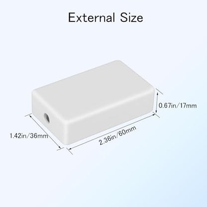 Project Box 8 Pieces Electrical Box Small Junction Box ABS Plastic Enclosure Power Electronic Case White 2.36" x 1.42" x 0.67"(60 x 36 x 17mm) - color: White, size: 2.36" x 1.42" x 0.67"