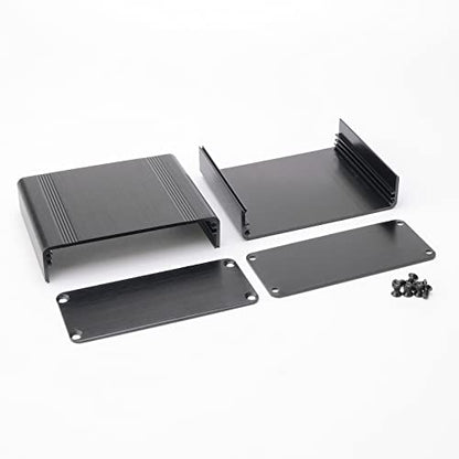 Aluminum Junction Box 70x88x38mm Black with Screwdriver for DIY - size: 2.75x3.46x1.5 inch(LHW)