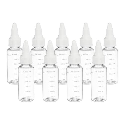 PATIKIL 30ml 1oz,9 Pcs Plastic Squeeze Dispensing Bottles,Transparent,White - color: Transparent/White, size: 30ml
