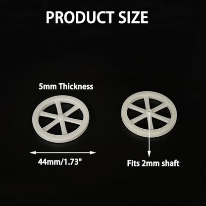 8PCS Model Toy Car Wheel RC Car Wheel Tire with 2mm Dia Shaft for RC Car Truck Robot DIY Model Toy Building Parts (2x44mm White) - style: 2x44mm White