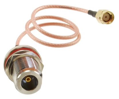 CablesOnline, 1ft RP-SMA Male to N-Type Bulkhead Female 50-Ohm RG316 Coax Low Loss Cable