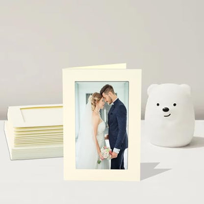 Silunkia 60 Packs Cream Photo Frame Cards and Envelopes for 5 x 7 Picture - color: Cream, size: 5x7