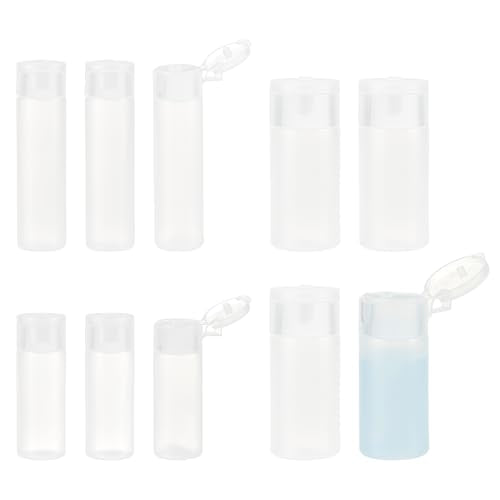 BENECREAT 10Pcs 12ml/18ml/30ml Travel Bottles Plastic Toiletry Bottles Flip Cap Squeeze Sample Bottle Containers for Makeup Lotion Emulsion Foundation Shampoo Packing - size: 0.4 Ounces