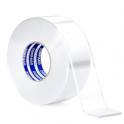 ZOMPAGO Heavy Duty Nano Double Sided Mounting Carpet Tape 1.18in x 9.84FT - size: 1.18in x 9.84FT