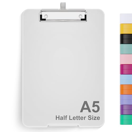 Hongri A5 Clipboard with Storage, Metal Retractable Pen Holder, Translucent - color: Translucent