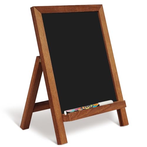 4 THOUGHT Small Tabletop Magnetic Chalkboard Signs 9.5" x 14", Brown - color: Rustic Brown