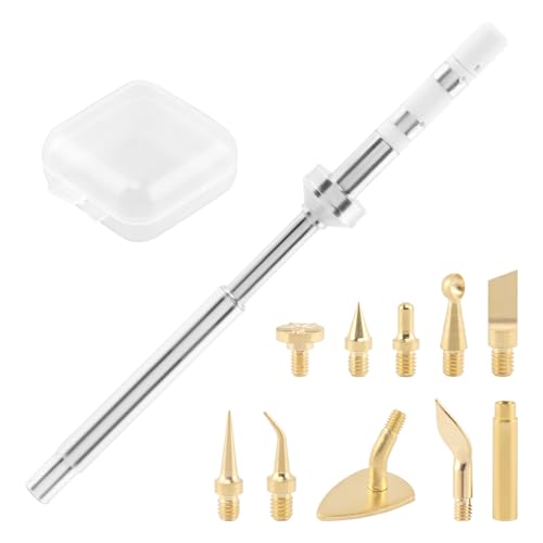 3D Printer Smoothing Finishing Tool Set, 11pcs 3D Printed Parts Repairing Modifying Deburring Trimming Tool Kit for TS100 TS101 Pine64 900M T18 Soldering Iron Heat Set Tip Adapter(Silver)