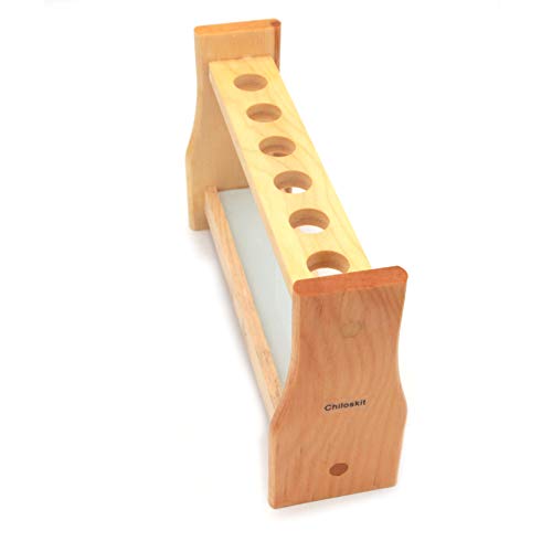 Wood Test Tube Rack Holder Stand for 0.7" (18mm) Holes API 10ml 25ml Test Tubes Lab Tube Racks Pen Holder (10ml 6Slots) - color: 10ml 6Slots
