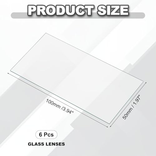 PATIKIL 50x100mm Glass Streak Plate, 6pcs Lab Glass Slides Microscope Glass Slides Optical Optically Clear Glass Slides Smooth Edges High Transparency Transparent Uniform Thickness - size: 50x100mm