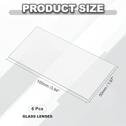 PATIKIL 50x100mm Glass Streak Plate, 6pcs Lab Glass Slides Microscope Glass Slides Optical Optically Clear Glass Slides Smooth Edges High Transparency Transparent Uniform Thickness - size: 50x100mm