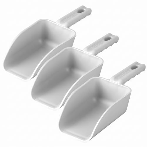 Vikan Remco 63005 Color-Coded Plastic Hand Scoop - BPA-Free Food-Safe Kitchen Utensils, Restaurant and Food Service Supplies, 16 oz, White (Pack of 3) - size: 16 oz (Pack of 3)