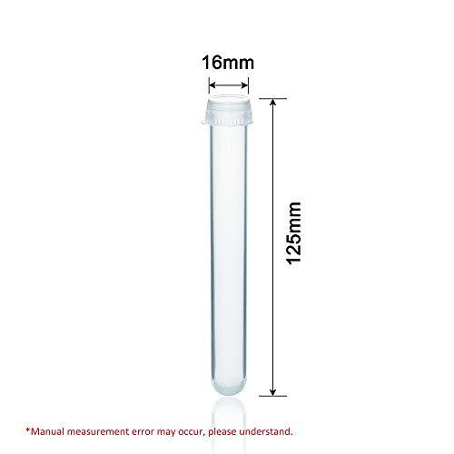 Plastic Test Tubes with Caps, 50pcs Dia.16x125mm | 25ml, Nature Colored Test Tubes with Lids, LVI001 - style: Nature color