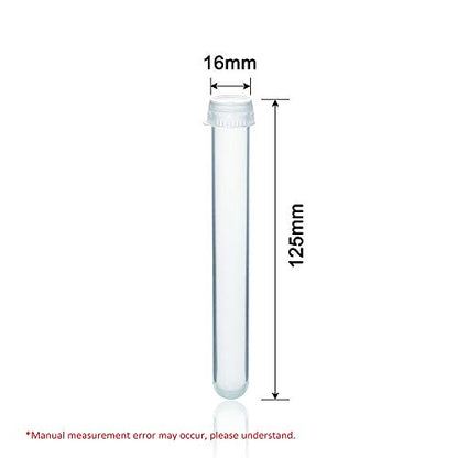 Plastic Test Tubes with Caps, 50pcs Dia.16x125mm | 25ml, Nature Colored Test Tubes with Lids, LVI001 - style: Nature color