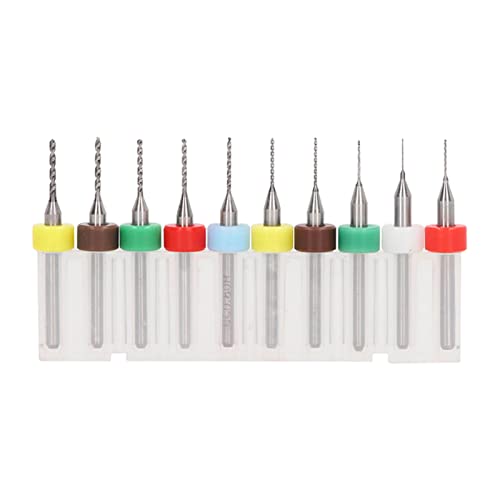 10 Pcs Twist Drill Bit Set, Tungsten Steel Drill Bits, High Hardness, for Drilling and Carving Amber Wax, Circuit Board, Plastic, Cleaning 3D Printer Nozzles