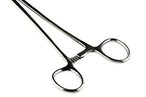 SE 8-Inch Stainless Steel Curved Forceps - Self-Locking, Serrated Tip for Precision Grip and Clamping - Perfect for Crafting, Fishing Tasks, Jewelry Making, and More! -681FC - size: 8", style: Curved