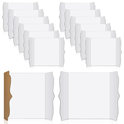 15 Pcs Small Trifold Poster Board Bulk 12 x 20 Inch Portable Trifold Posterboard Project Display Board Science Fair Foldable Presentation Cardboard for Photo Exhibition Meeting School(White) - color: White