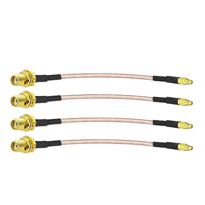 Superbat SMA to MMCX Coax Cable MMCX Male to SMA Female Adapter Extension Cable 10CM for Wi-Fi Routers FPV Drones Multicopter Antennas GPS Analyzer etc.4-Pack - color: sma to mmcx cable
