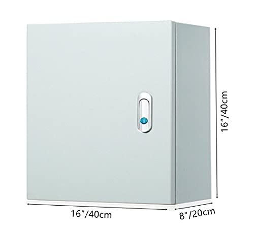 Cold Rolled Steel Electrical Box 16'' x 16'' x 8'' Indoor/Outdoor Thick Electrical Enclosure Box with Mounting Plate IP66 Weatherproof Anti-Rust and Anti-Corrosion (16'' x 16'' x 8'') - size: 16'' x 16'' x 8''