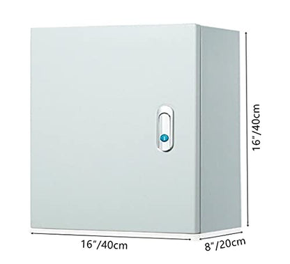 Cold Rolled Steel Electrical Box 16'' x 16'' x 8'' Indoor/Outdoor Thick Electrical Enclosure Box with Mounting Plate IP66 Weatherproof Anti-Rust and Anti-Corrosion (16'' x 16'' x 8'') - size: 16'' x 16'' x 8''
