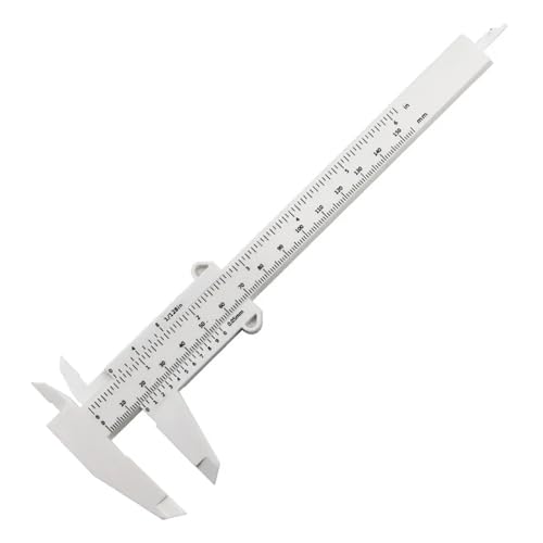 0-150mm Vernier Calipers Double Rule Scale Plastic Ruler for Jewelry Measurement School Student Measuring Tools Hand Tool(White) - color: White
