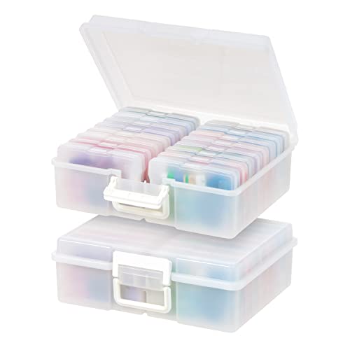 IRIS USA Photo Storage Box |Made in USA| 16 Cases - (2-Pack) - Pearl - color: Pearl, size: 16 Cases (4x6)