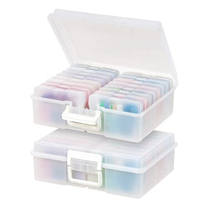 IRIS USA Photo Storage Box |Made in USA| 16 Cases - (2-Pack) - Pearl - color: Pearl, size: 16 Cases (4x6)