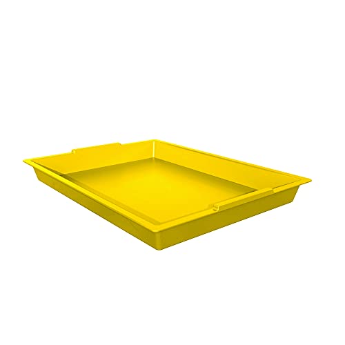 Deflecto Finger Paint Tray for Kids, Plastic Container, Yellow, 16” x 1.8” x 12”, 6 Count - color: Yellow