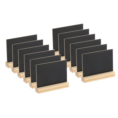 PATIKIL Mini Tabletop Chalkboard Signs, 12Pcs Small Chalkboard Signs with Easel Stand Double Side Wooden Rectangle Chalkboard for Food Labels Party Weddings Event Decorations