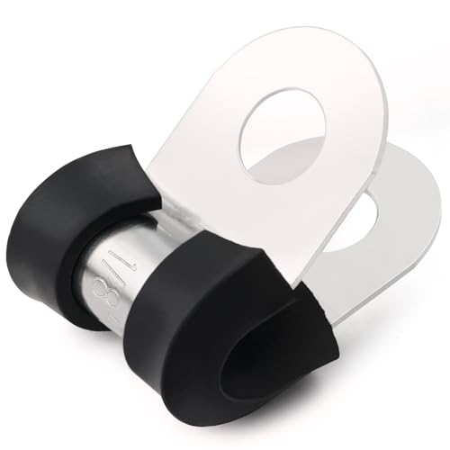 OURU 1/8 Inch Cable Clamps, Rubber Coated Insulated Clamps, 100pcs, 3mm - size: 100 PCS - 1/8 Inch