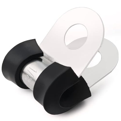 OURU 1/8 Inch Cable Clamps, Rubber Coated Insulated Clamps, 100pcs, 3mm - size: 100 PCS - 1/8 Inch